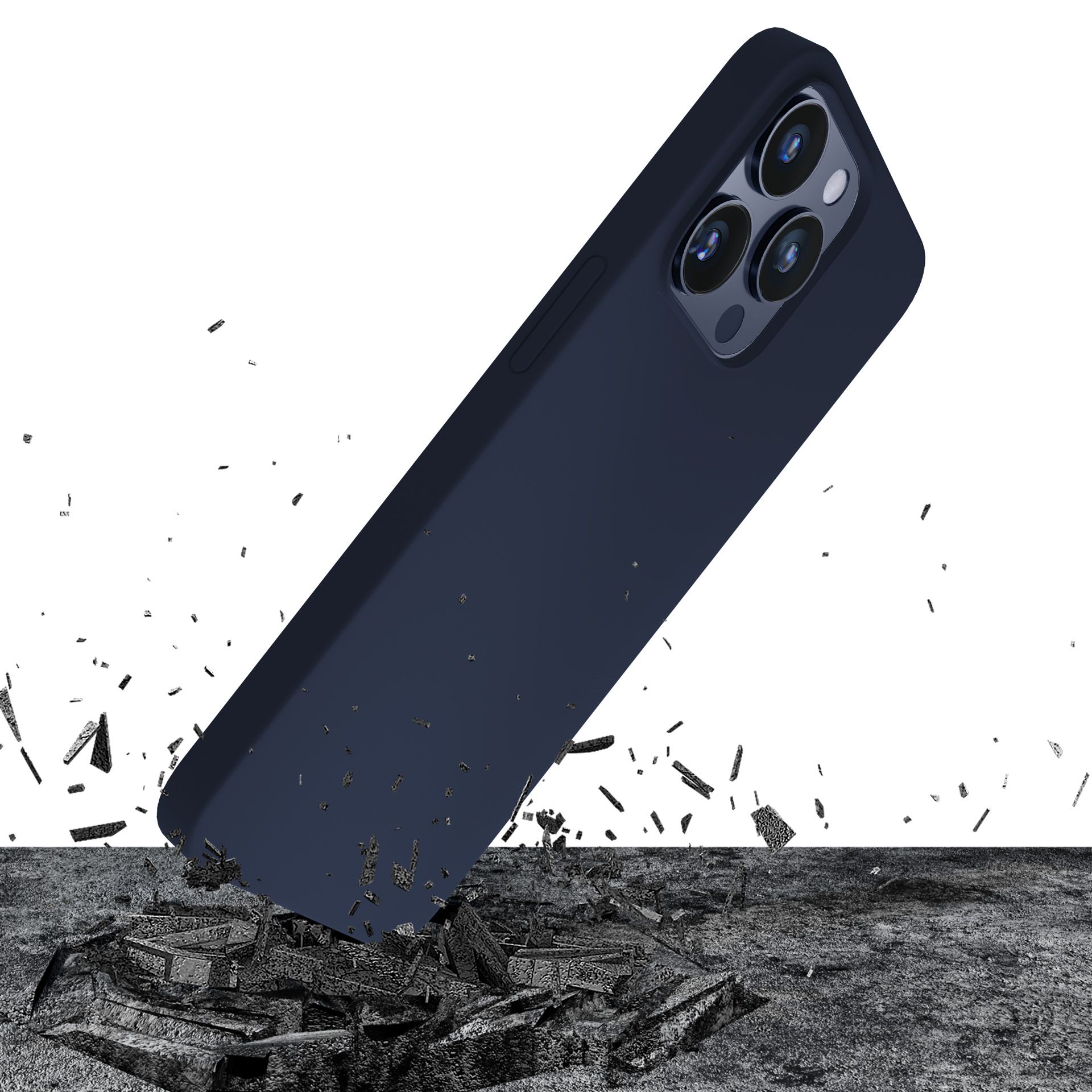 Син силиконов калъф за Apple iPhone 15 Pro - 3mk Silicone Case Dark Navy