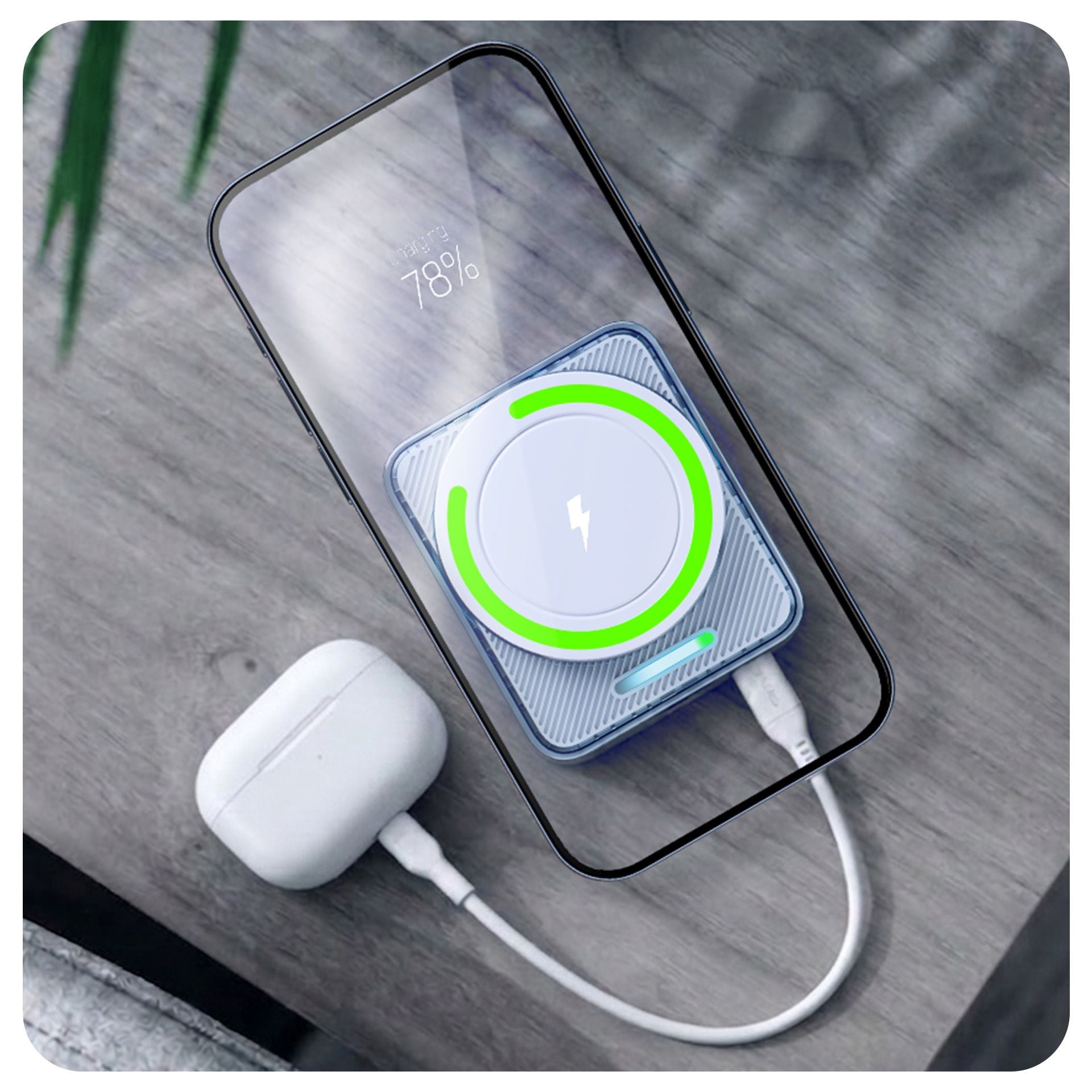 Джобна външна батерия - 3mk PowerMag Handy 22.5W MagSafe 5,000mAh Бяла