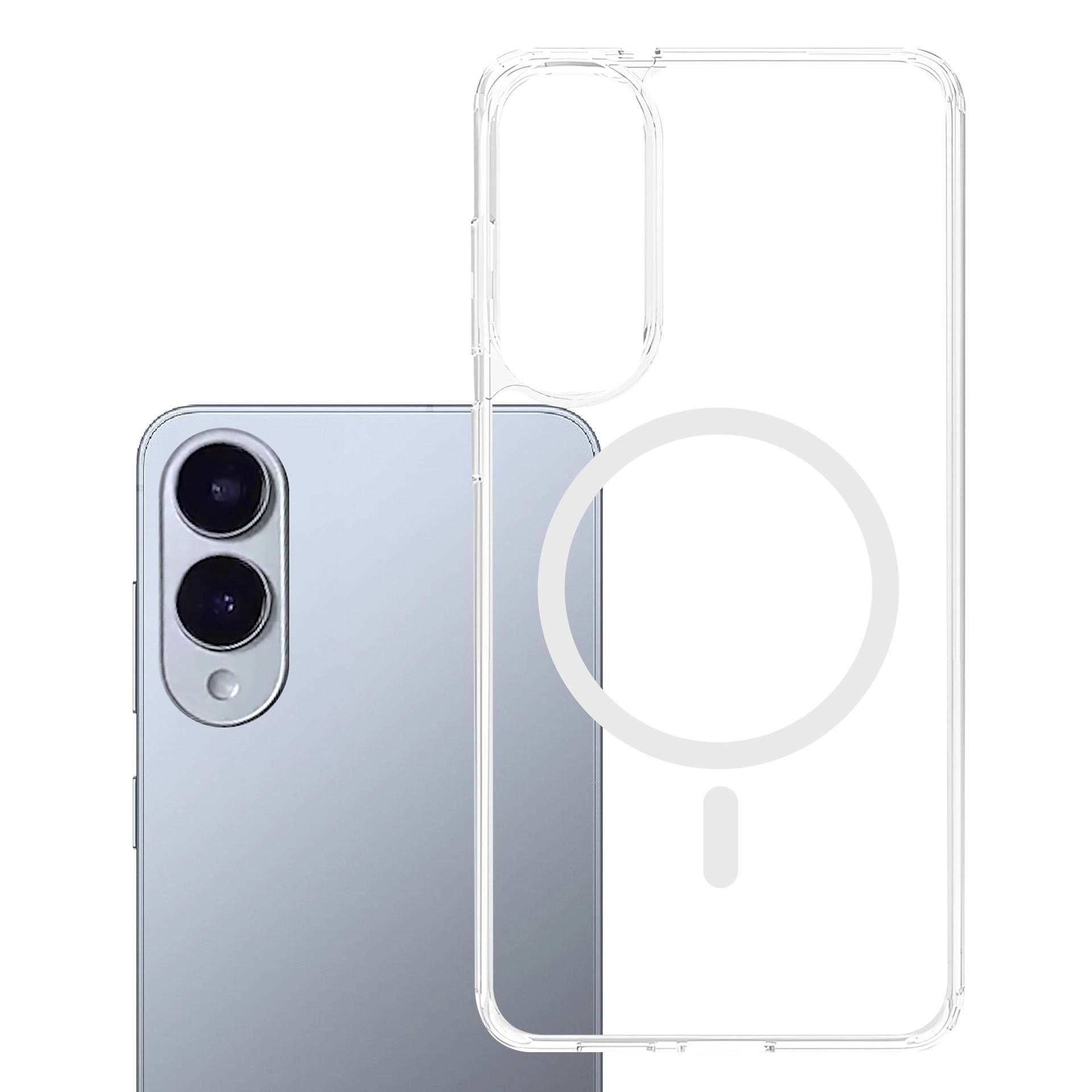 Прозрачен калъф MagSafe с прозрачна защитна рамка за Samsung Galaxy S25 Edge - 3mk Armor MagCase