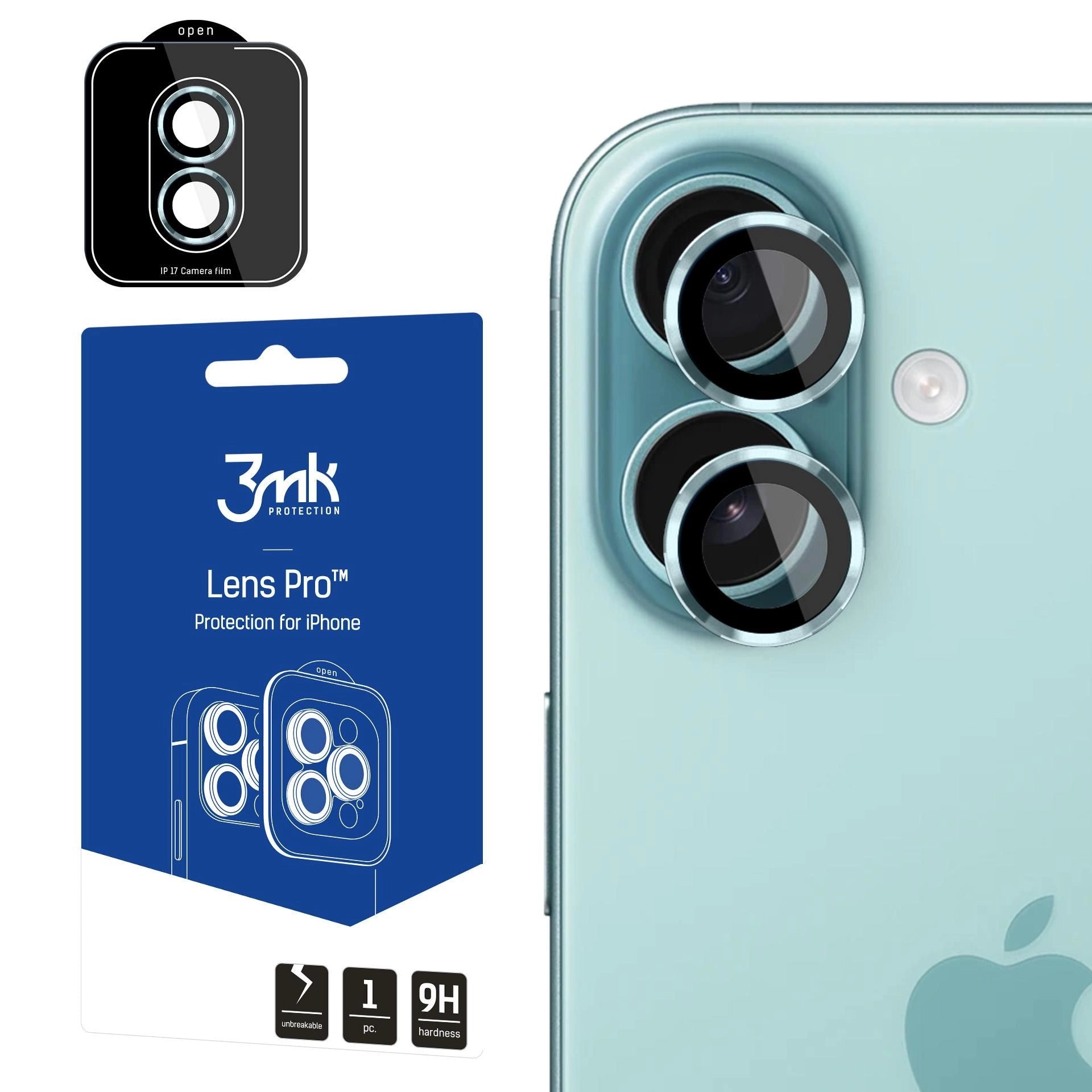 Протектор за камерата на Apple iPhone 17 - 3mk Lens Protection Pro Light green