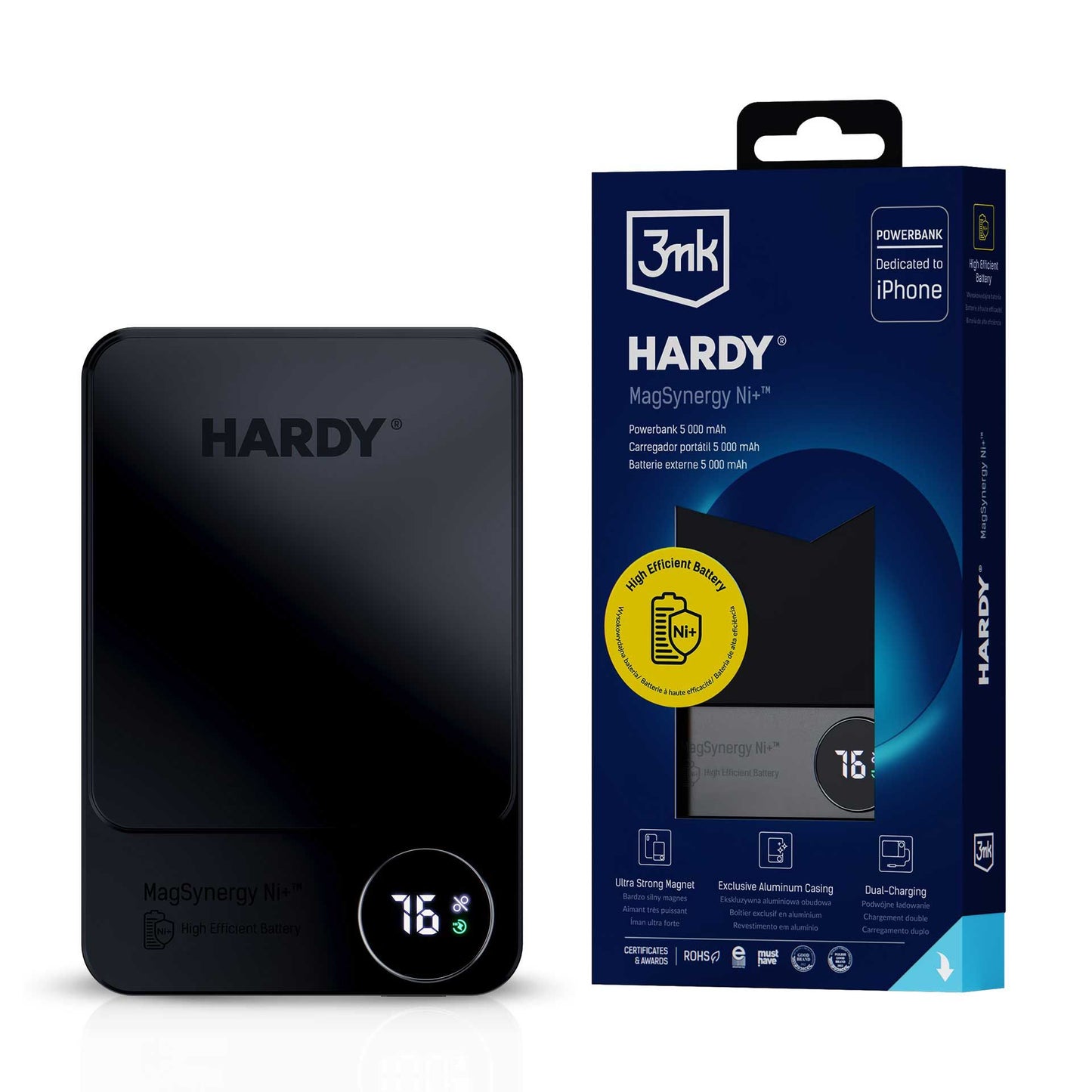 Външна батерия - 3mk 3mk HARDY MagSynergy Ni+ 5,000mAh 22.5W