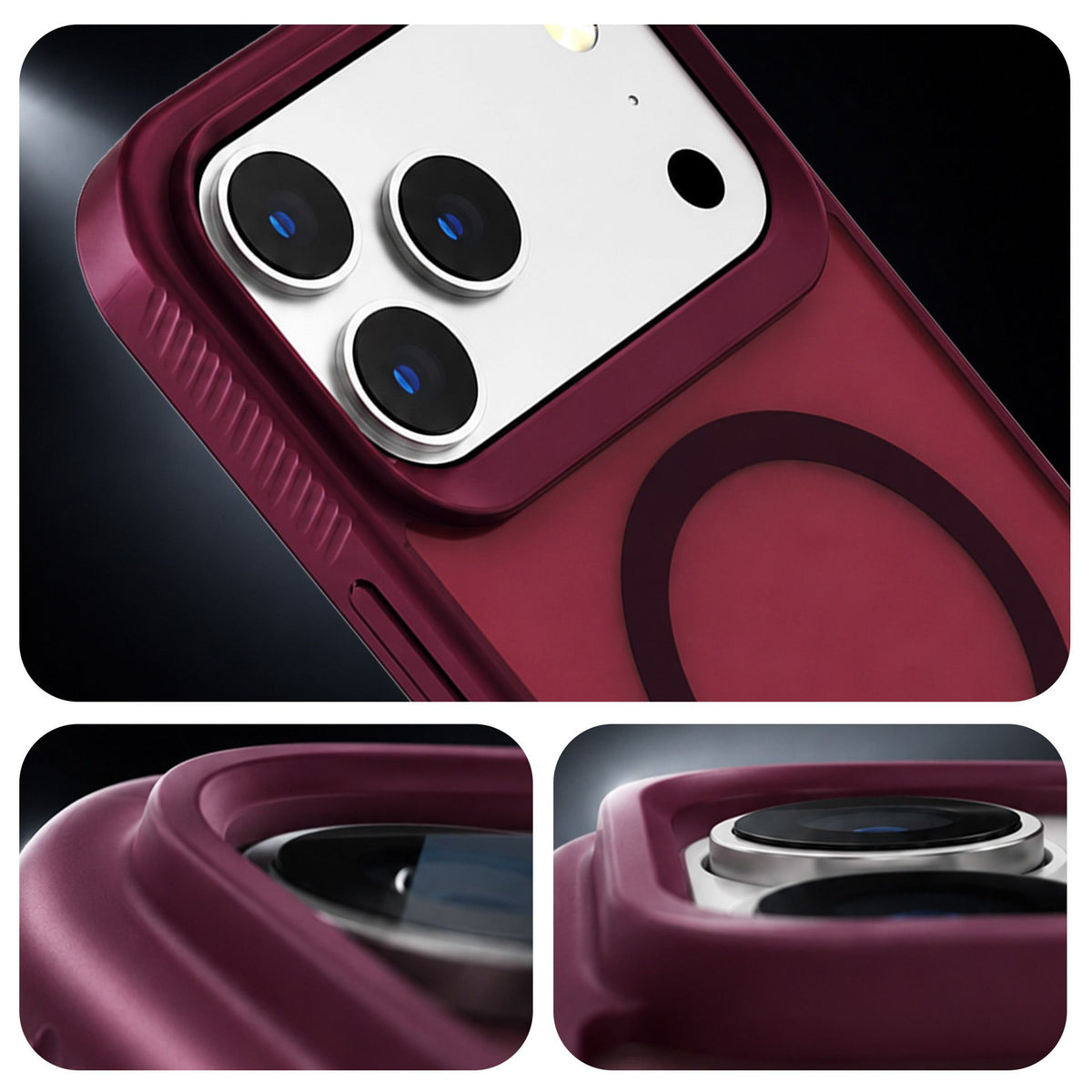 Хейзи калъф с MagSafe за Apple iPhone за 17 Pro/ 18 Pro-  3mk Hardy Hazy MagCase Burgundy