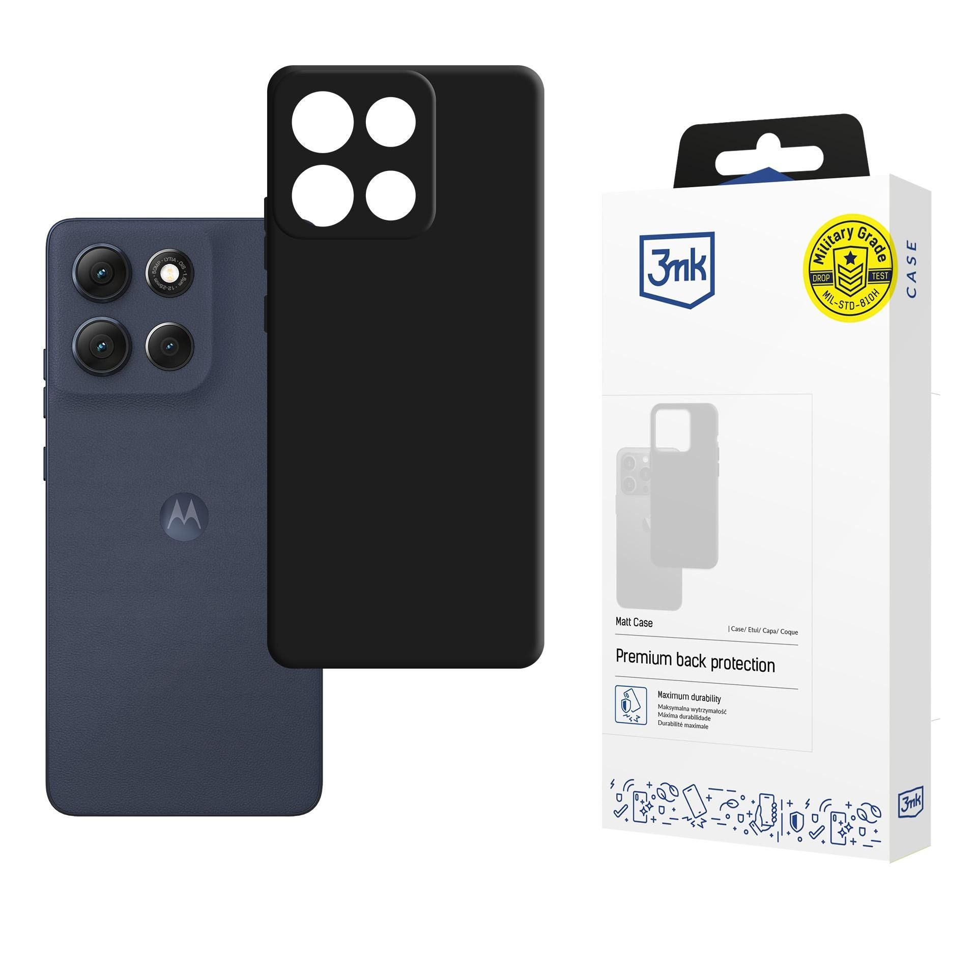 Матов калъф за Motorola Moto G86 - 3mk Matt Case black