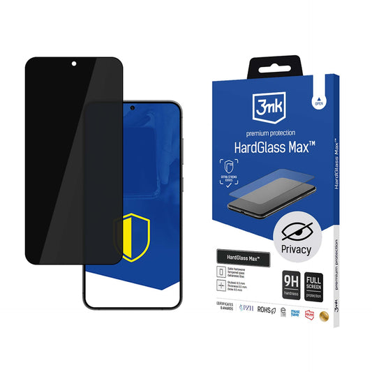 Privacy протектор за Samsung Galaxy S24 / Galaxy S25 - 3mk HardGlass Max Privacy Black