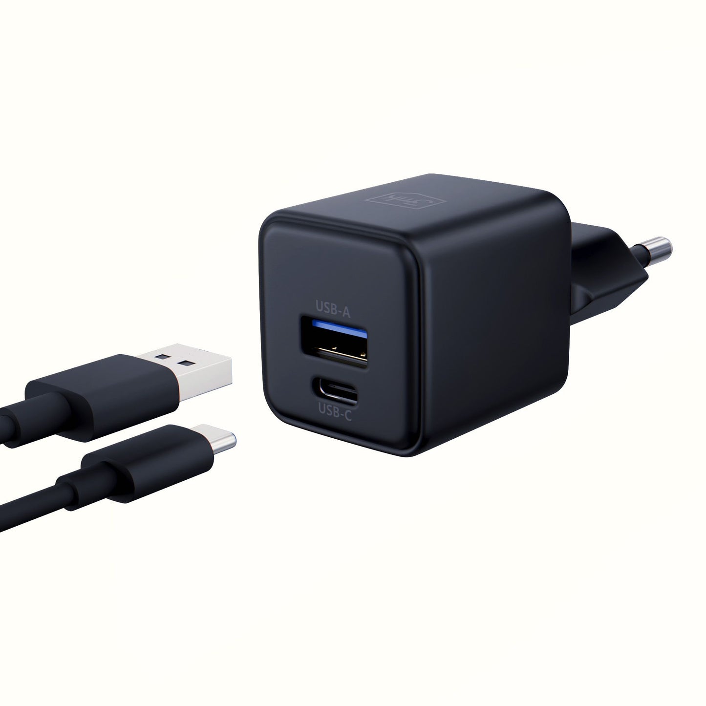 Зарядно - 3mk Hyper GaN Charger 20W QC4+ 1A1C черно