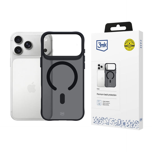 Опушен силиконов калъф с MagSafe за Apple iPhone 17 Pro - 3mk Smoke MagCase