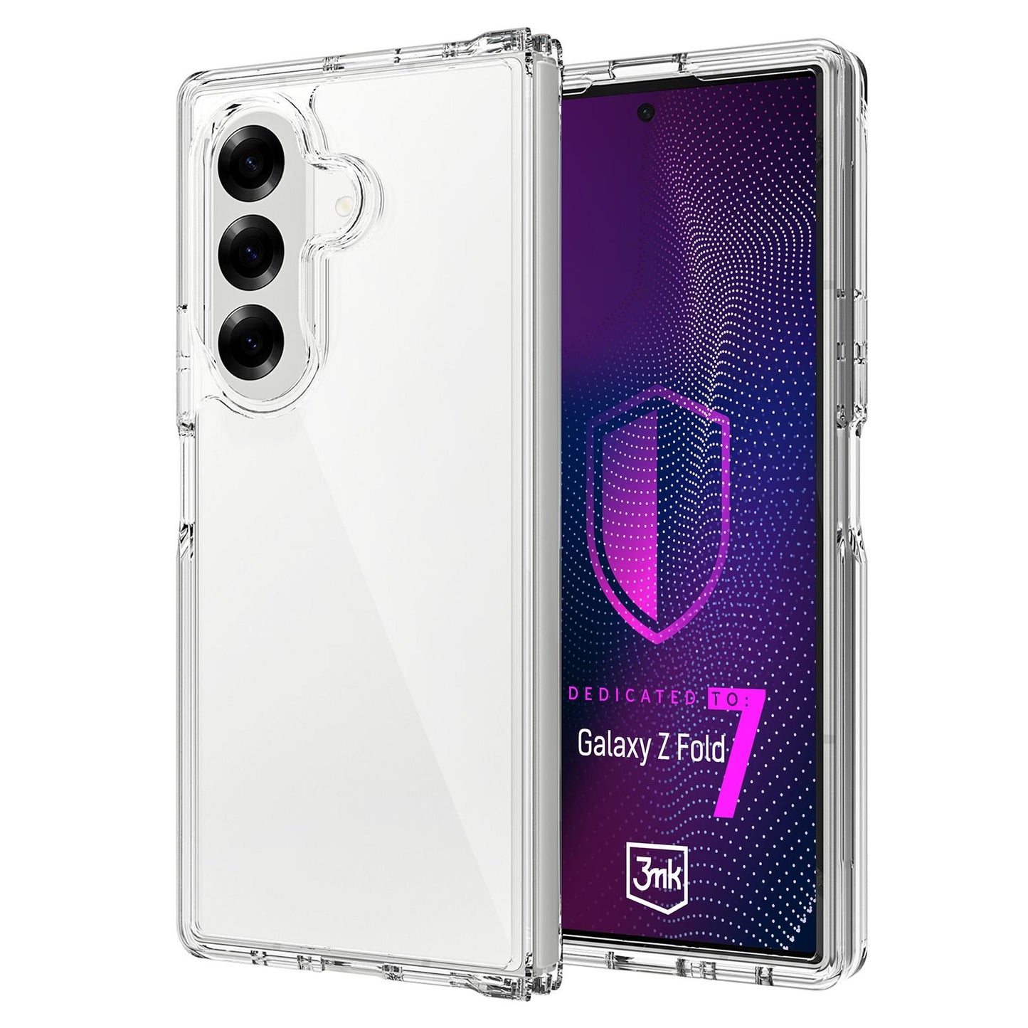Прозрачен калъф с прозрачна защитна рамка за Samsung Galaxy Z Fold 7 - 3mk Armor Case