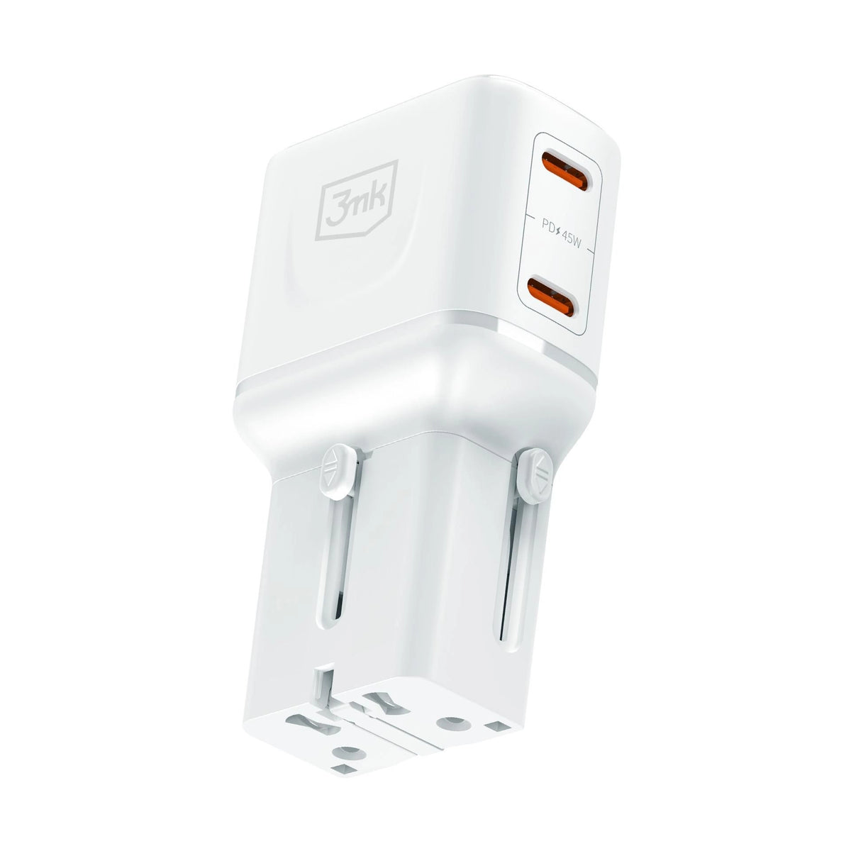 Зарядно с адаптери за целия свят  - 3mk incharge® Globe 45W™ US/EU/AUS/UK White