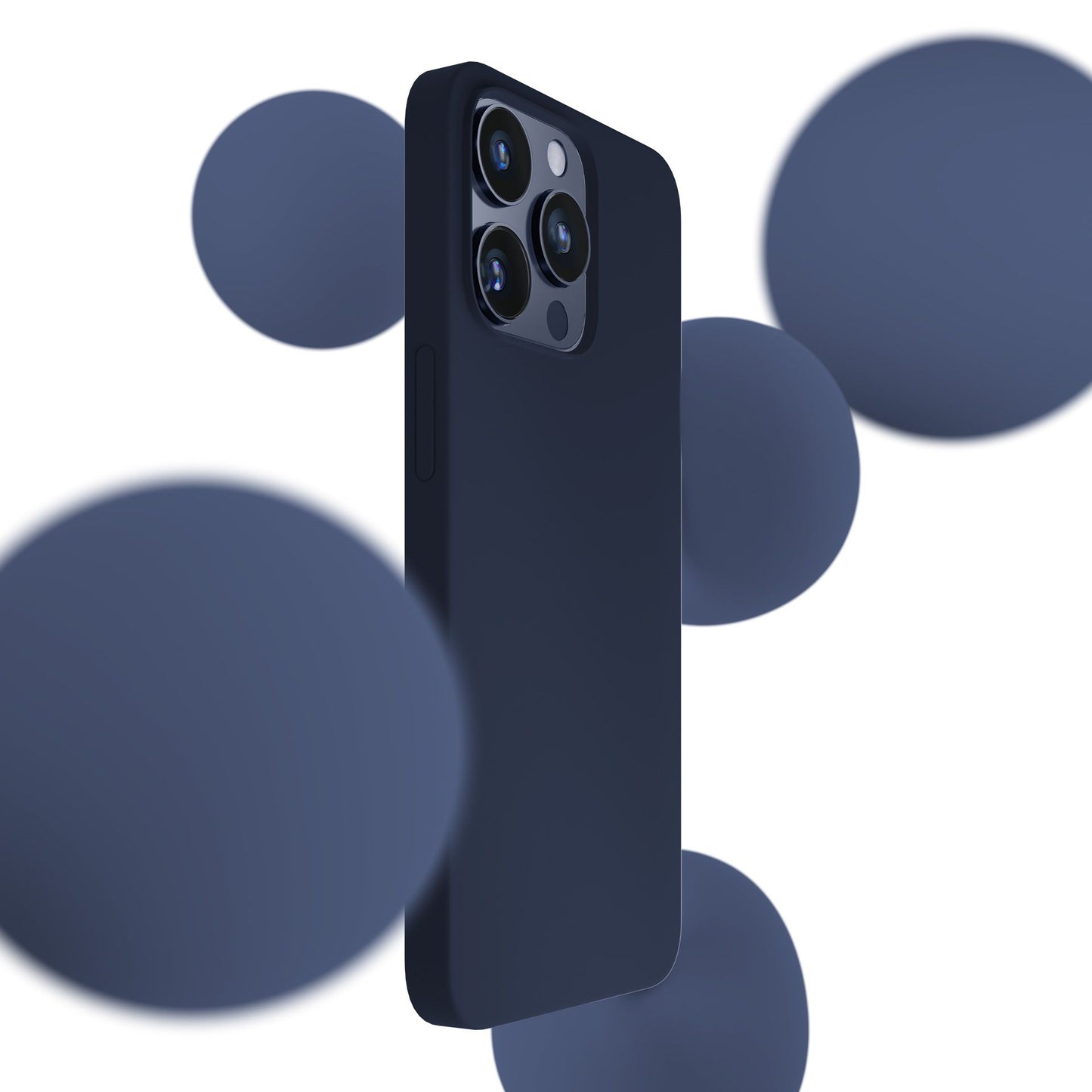 Син силиконов калъф за Apple iPhone 15 Pro Max - 3mk Silicone Case Dark Navy