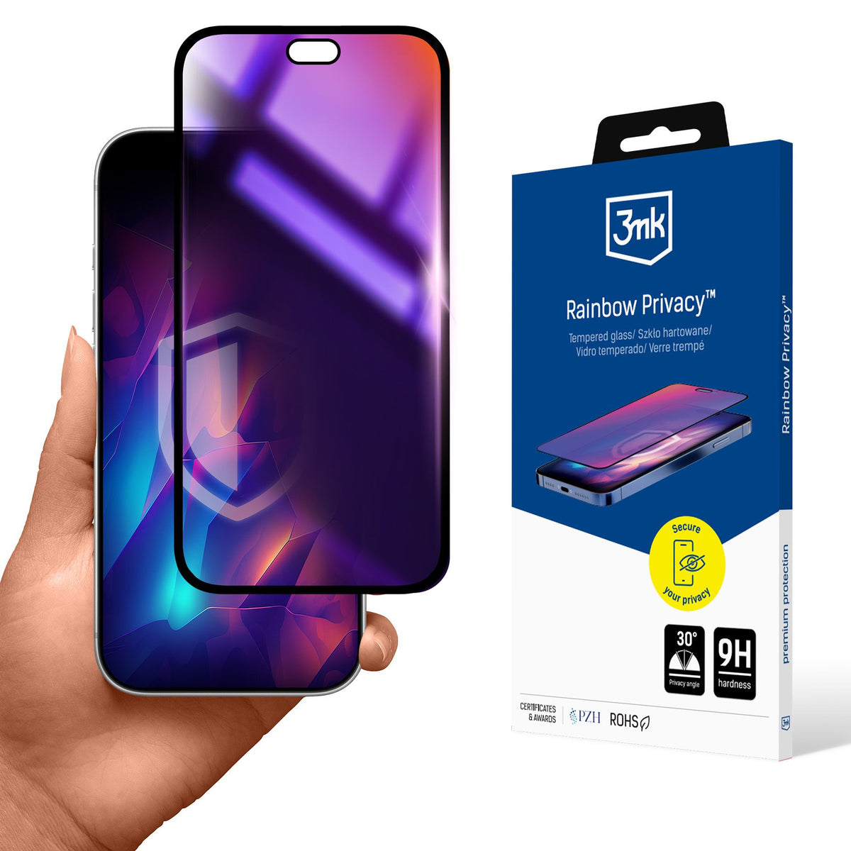 Rainbow Privacy протектор за Apple iPhone 18 Pro - 3mk Apple iPhone 18 Pro Rainbow Privacy