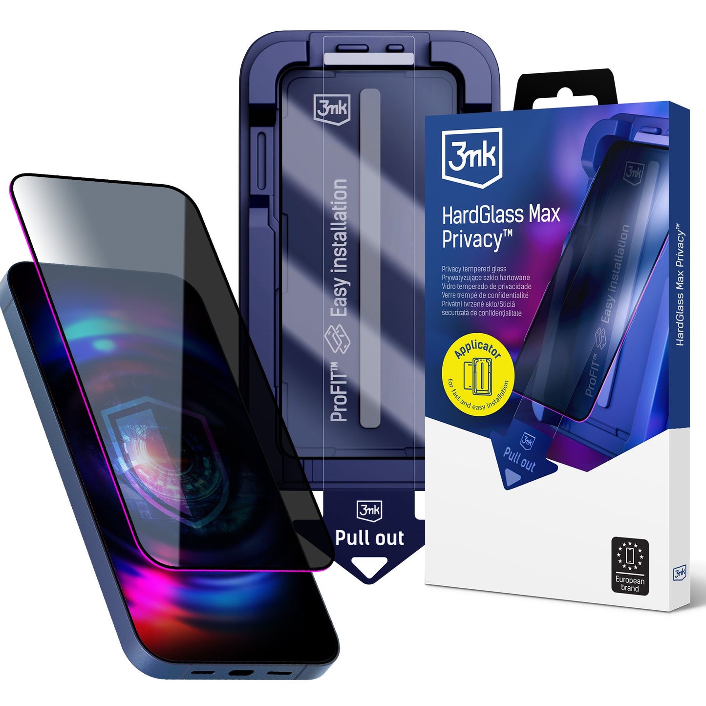 Privacy протектор за Apple iPhone 15 Pro - 3mk HardGlass Max Privacy