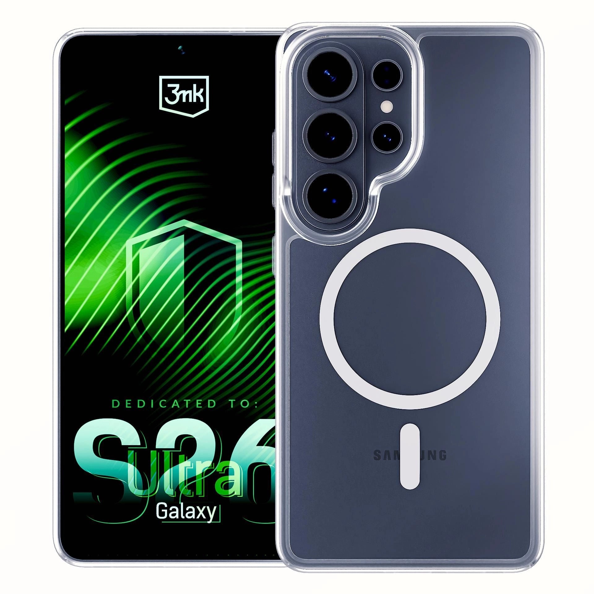 Прозрачен калъф MagSafe с прозрачна защитна рамка за Samsung Galaxy Galaxy S26 Ultra - 3mk Armor MagCase