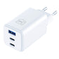Бързо зарядно за всички преносими устройства - 3mk Hyper GaN Charger 65W QC4+ PD PPS USB 1A2C White EU